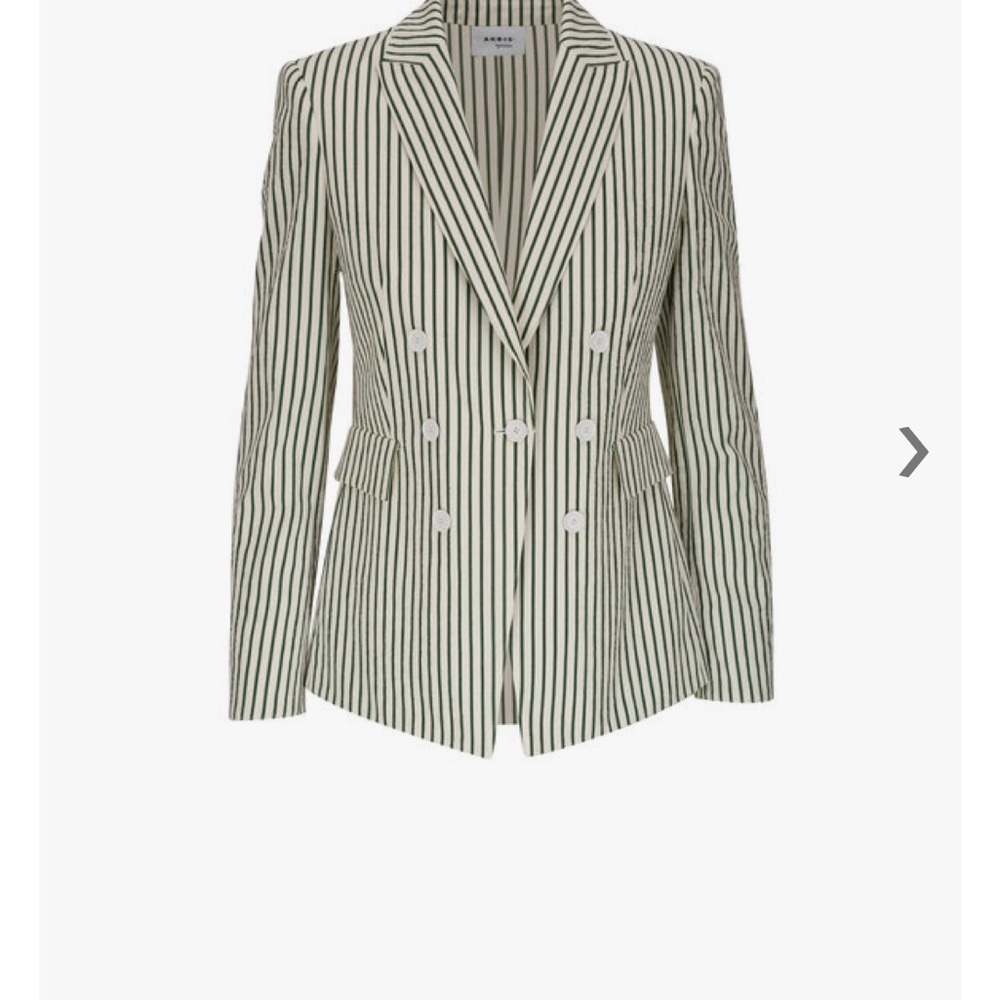 Akris Punto Cream Striped Blazer (size 10) and pants (size 8)